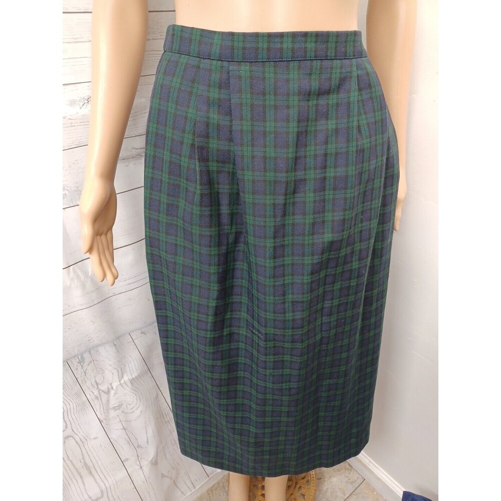 Vintage Southern Lady Skirt Size 8 Red Plaid Green Blue